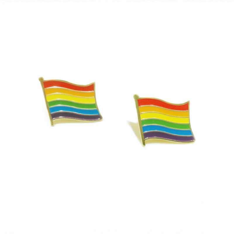whole 100pcs gay pride pins LGBTQ rainbow flag brooch pins for clothes bag decoration H1018242b
