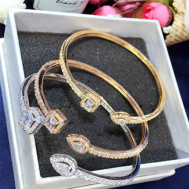 Luxury Normal Cubic Zirconia Baguette Bracelet Bangles Jewelry Man Women Gold Color Cuff Bracelets Birthday Gifts B-022 Q0717 
Luxury Normal Cubic Zirconia Baguette Bracelet Bangles Jewelry Man Women Gold Color Cuff Bracelets Birthday Gifts B-022 Q0717