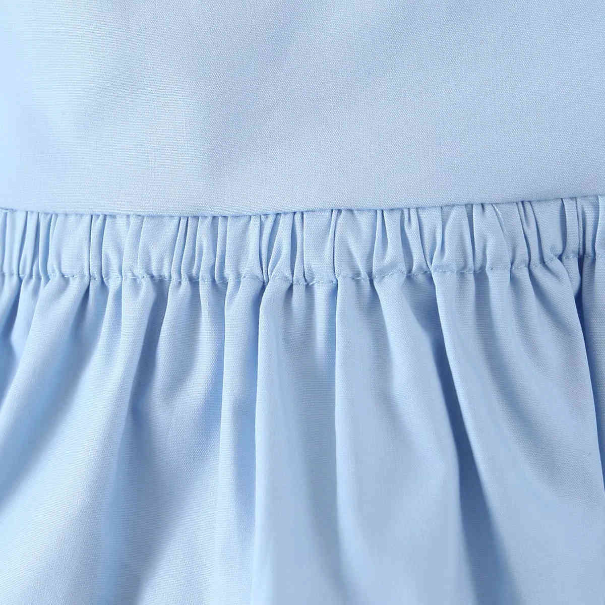 Summer Blue Wide Shoulder Belt Hem Popplin Short Blouse Pleated Fashion Square Neck Cropped Top Female Suspender Vest 210521