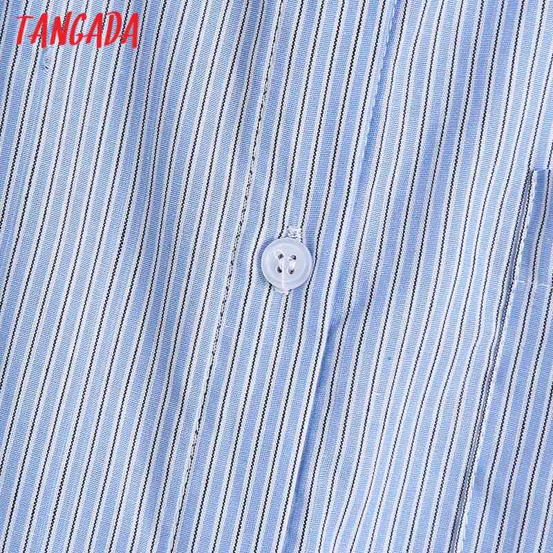 Women Classic Striped Oversized Blouse Vintage Long Sleeve Button-up Female Shirts Blusas Chic Tops BE415 210416