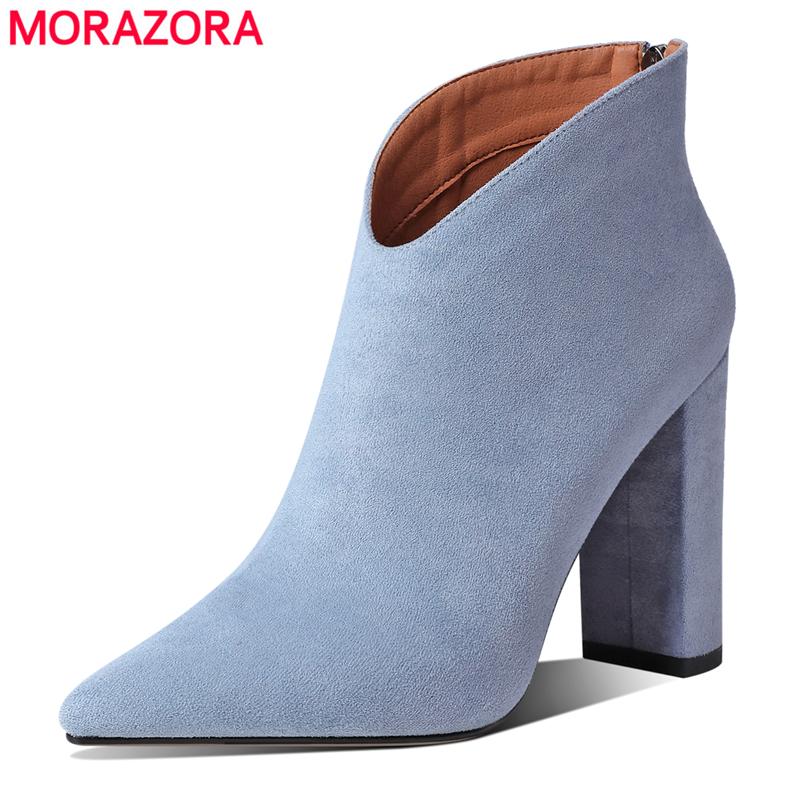 Boots MORAZORA Plus Size 34-43 Women Flock Thick High Heels Ankle Autumn Shoes Zip Fashion Ladies Footwear, Black
Boots MORAZORA Plus Size 34-43 Women Flock Thick High Heels Ankle Autumn Shoes Zip Fashion Ladies Footwear, Black