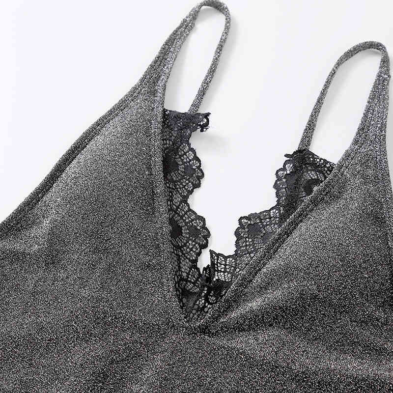 Shiny Swimsuit Female Lace Swimwear Women Sexy Deep V Gray Beachwear Bathing Suits Monokini Bodysuit Glitter 210520