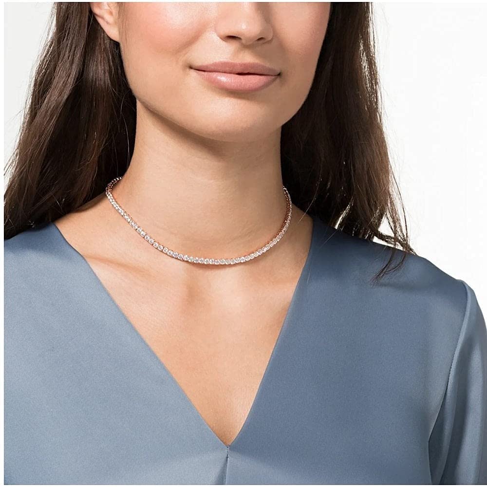 4mm Unisex Stainless Steel Tennis Chain Round CZ Cubic Zircon Classic Link Choker Hip Hop Necklace 24 inch