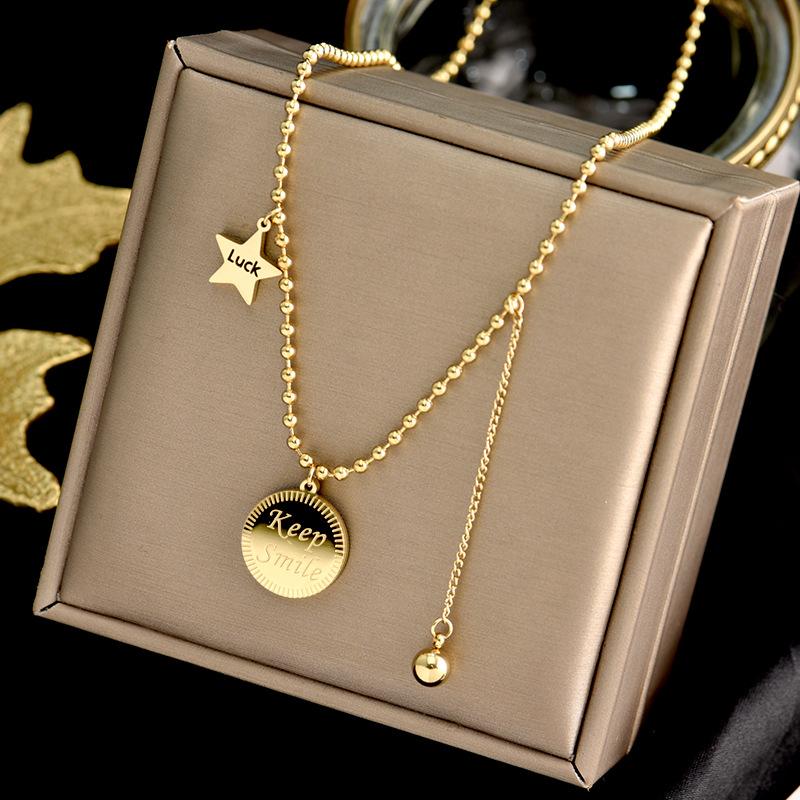 Chains Titanium Steel Star Luck Necklace Female Simple Smile Fashion Clavicle Chain Wild Keep Wholesale, Silver
Chains Titanium Steel Star Luck Necklace Female Simple Smile Fashion Clavicle Chain Wild Keep Wholesale, Silver