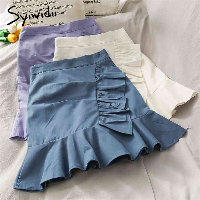 Irregular Ruffles High Waist Mermaid Skirt Women Casual A-Line Solid Spring Summer Korean Fashion Mini Skirts 210607, Black
Irregular Ruffles High Waist Mermaid Skirt Women Casual A-Line Solid Spring Summer Korean Fashion Mini Skirts 210607, Black