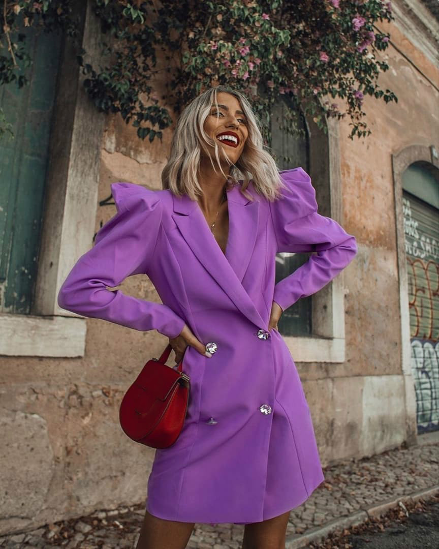 Sexy Purple Women Dress Suits Plus Size Celebrity Red Carpet Blazer Suit Ladies Prom Party Wedding Only One Piece