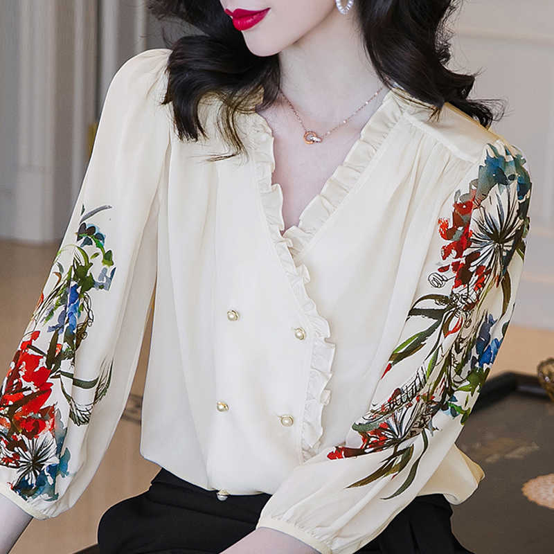 Summer Blouses Women Tops Blouse Women Blusas Mujer De Moda Verano Elegantes V-neck Print Chiffon Blouse Shirt Blusas E661 210602, As picture
Summer Blouses Women Tops Blouse Women Blusas Mujer De Moda Verano Elegantes V-neck Print Chiffon Blouse Shirt Blusas E661 210602, As picture