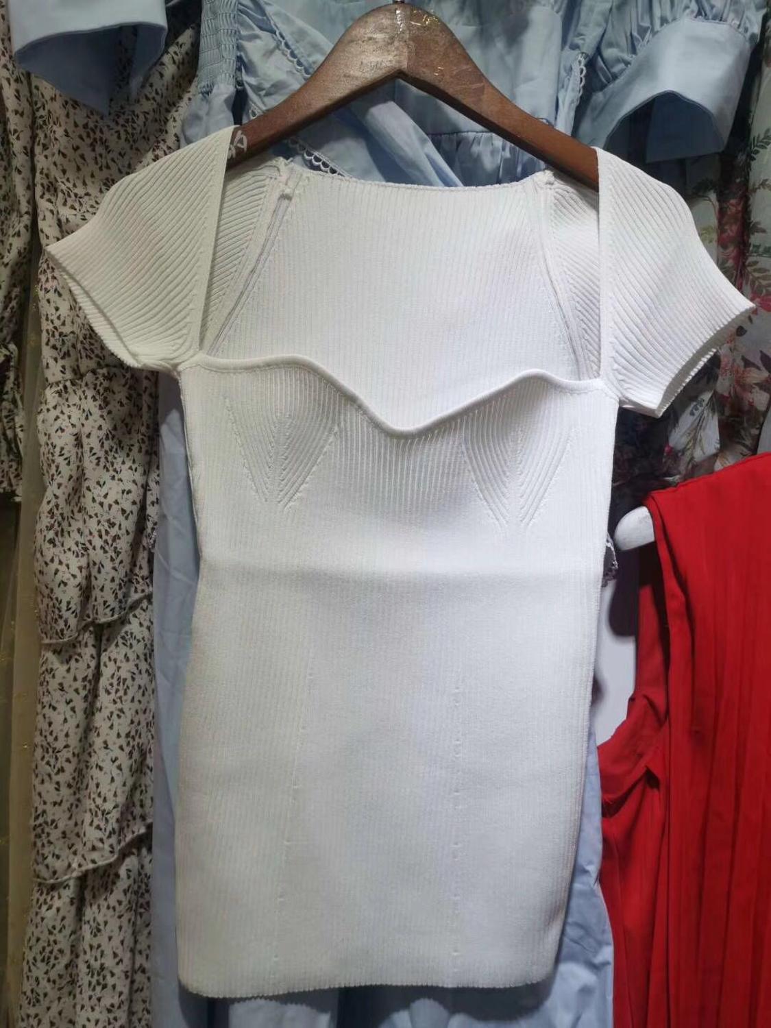 Summer Casual Knitting T- Shirt Women Short Sleeve Slim Tunic T-Shirt Female Fashion Clothing 210520