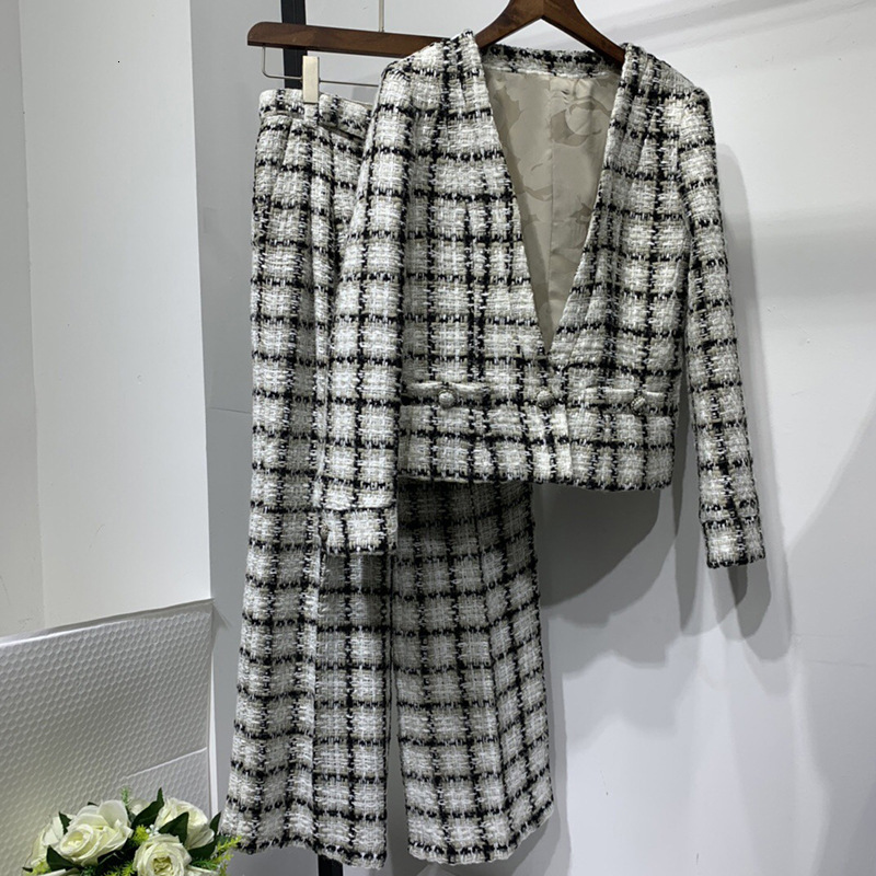 Women' Jackets High quality of elegant women with cleavage v wool plaid tweed jacket 2021 winter fashions ol b292, Pant
Women' Jackets High quality of elegant women with cleavage v wool plaid tweed jacket 2021 winter fashions ol b292, Pant