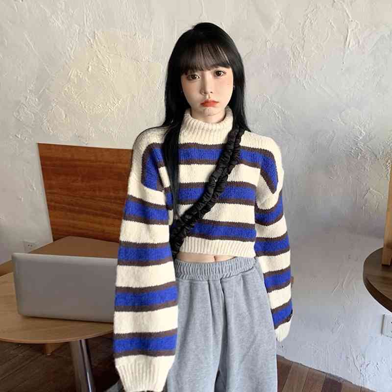 WERUERUYU turtleneck sweaters women winter jumpers knitted clothes fashion striped oversized pullover female 210608, Photo color
WERUERUYU turtleneck sweaters women winter jumpers knitted clothes fashion striped oversized pullover female 210608, Photo color