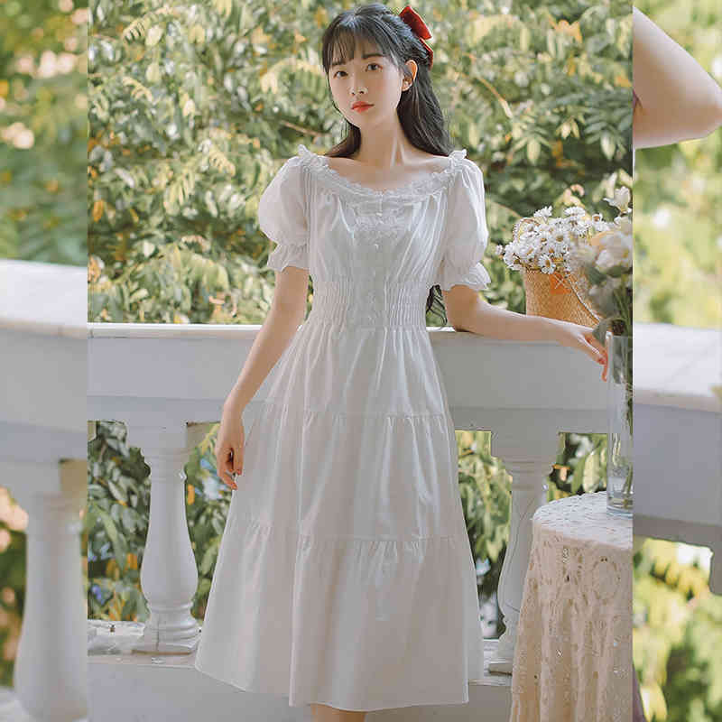 Luck A Girl Summer Purple Elegant Lace Long Maxi Dress Vintage Square Collar French Princess Dresses Casual Holiday Party Dress 210331