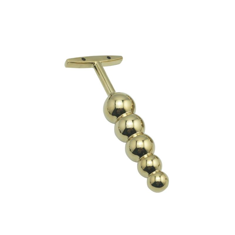 Sex Toys For Couples 150 G Metal Golden Anal Hook Buplug With Five Beads Balls Dilator Gay Fetish BDSM Adult Toy Product