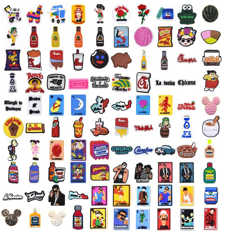 100pcs/lot Mexican Inspired shoe Charm Gibbets Croc Charms Fit for Clog Shoes and Wristband Bracelet Decoration xmas Party Gifts
100pcs/lot Mexican Inspired shoe Charm Gibbets Croc Charms Fit for Clog Shoes and Wristband Bracelet Decoration xmas Party Gifts