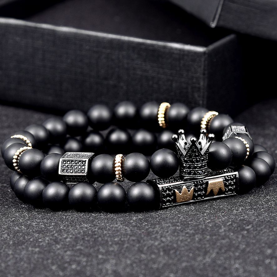 luxury royal crown charm bracelet 2pcs 1set 8mm bla round natural bla beads women bead bracelets gold beads braceletbracelets, Golden;silver
luxury royal crown charm bracelet 2pcs 1set 8mm bla round natural bla beads women bead bracelets gold beads braceletbracelets, Golden;silver