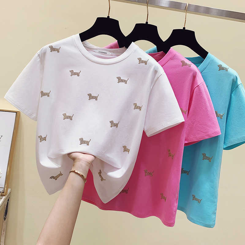 XL Summer Tops Woman T-shirt Diamond Short Sleeve Tshirt Women Clothing Blue Tee Shirt Pink Kawaii Clothes Cotton 210604
XL Summer Tops Woman T-shirt Diamond Short Sleeve Tshirt Women Clothing Blue Tee Shirt Pink Kawaii Clothes Cotton 210604