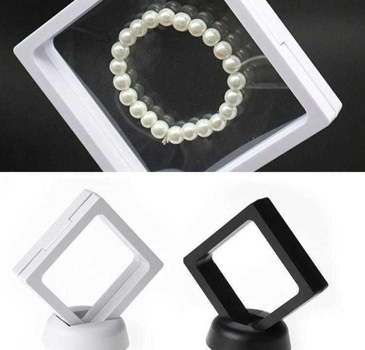 100pcs Pet Membrane Jewelry Ring Pendant Display Stand Holder Packaging Box Protect Jewelry Floating Presentation Case Wholesale(No Base), Black
100pcs Pet Membrane Jewelry Ring Pendant Display Stand Holder Packaging Box Protect Jewelry Floating Presentation Case Wholesale(No Base), Black