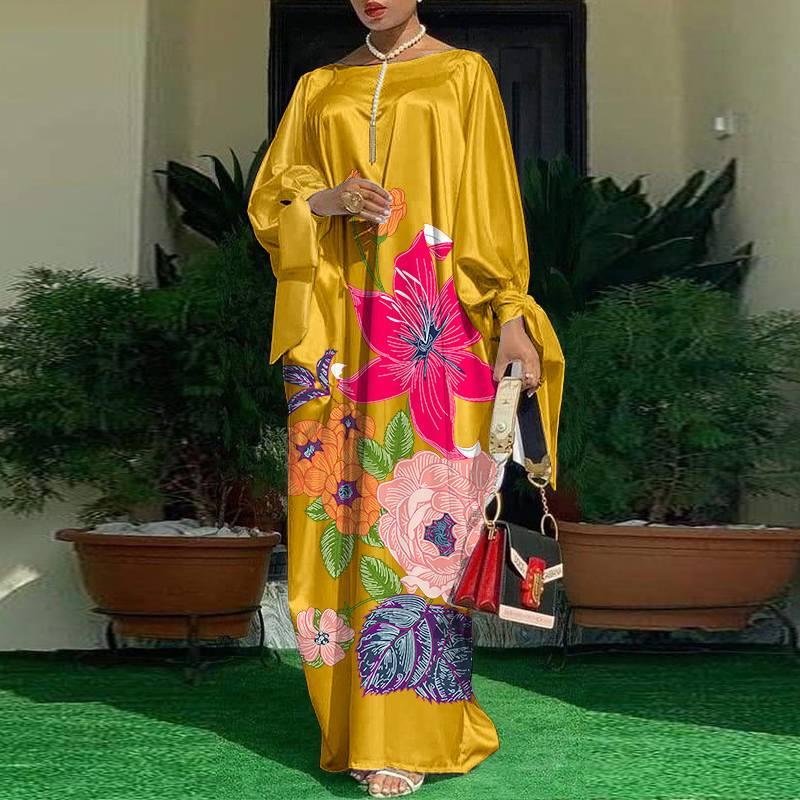 Casual Dresses Long Maxi Dress VONDA Women Autumn Sleeve O Neck Vintage Floral Printed Pleated Robe Vestidos Femme Satin Slik Sundress, Black
Casual Dresses Long Maxi Dress VONDA Women Autumn Sleeve O Neck Vintage Floral Printed Pleated Robe Vestidos Femme Satin Slik Sundress, Black