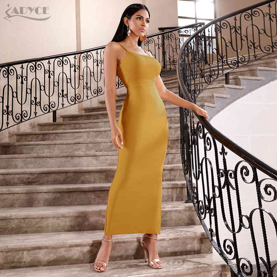 Bodycon Summer Bandage Dress Women Sexy Spaghetti Strap Sleeveless Maxi Club Celebrity Evening Party Dresses Vestidos 210423