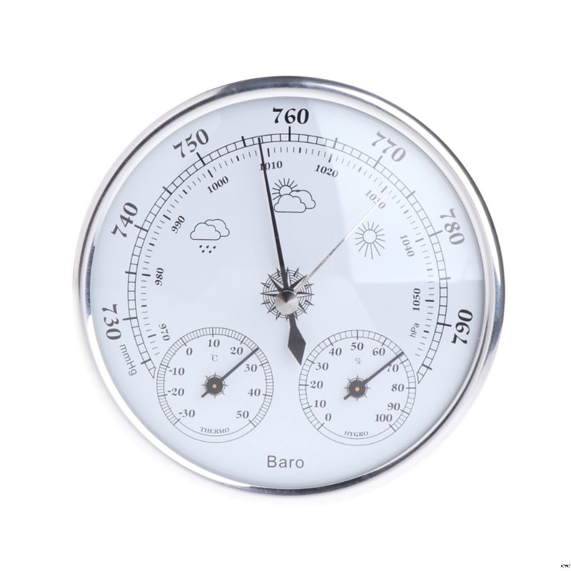 Domestic Weather Station Barometer Thermometer Hygrometer Wall Button