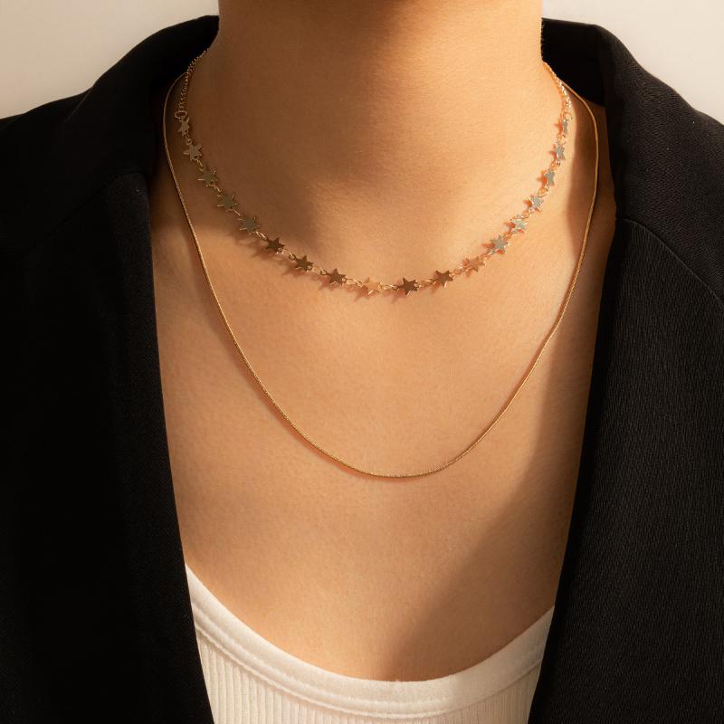 Chokers 2021 Double-Layer Gold Necklaces For Women Star Chains Collar Jewelry Choker Statement Necklace Luxury Lady Bijoux
Chokers 2021 Double-Layer Gold Necklaces For Women Star Chains Collar Jewelry Choker Statement Necklace Luxury Lady Bijoux