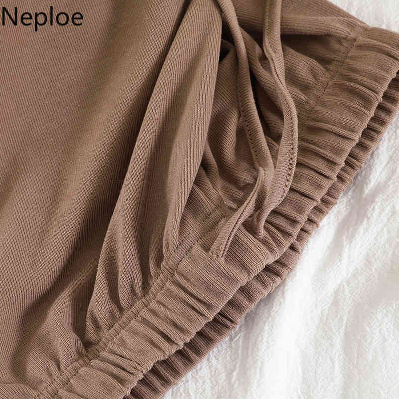 Neploe 2 Piece Set Women Korean Fashion Suit Tracksuit Loose Tops Casual Wide Leg Pants Femme Roupas Two Piece Set Female 95091 210422