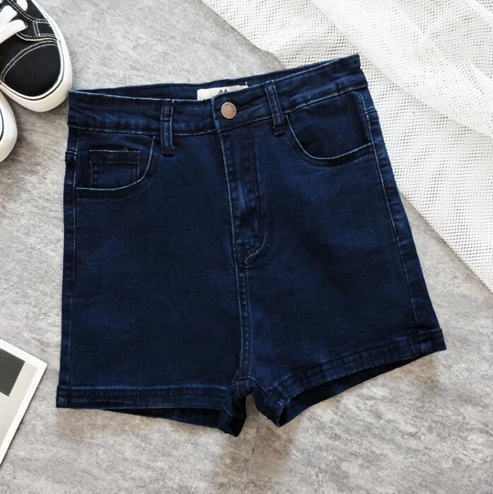 Mom Jeans Vintage High Waist 2021 Summer Stretch Washed Denim Mini Short Retro Casual Black Blue Boyfriend Korean Shorts Women's