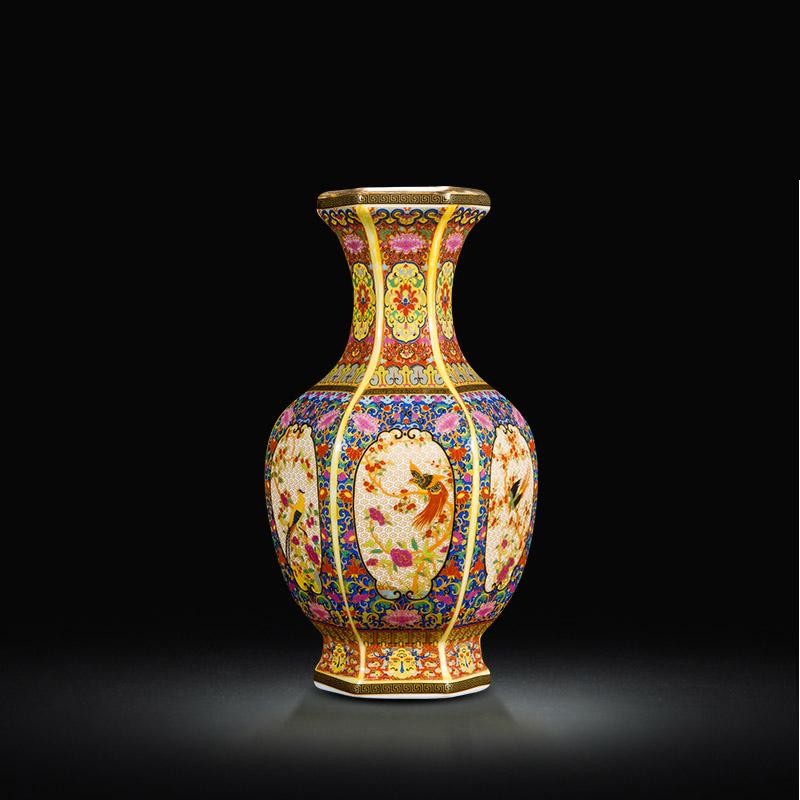 Jingdezhen Antique Ceramic Vase Enamel Bird And Flower Porcelain Qing Yong Zheng Decoration Vases