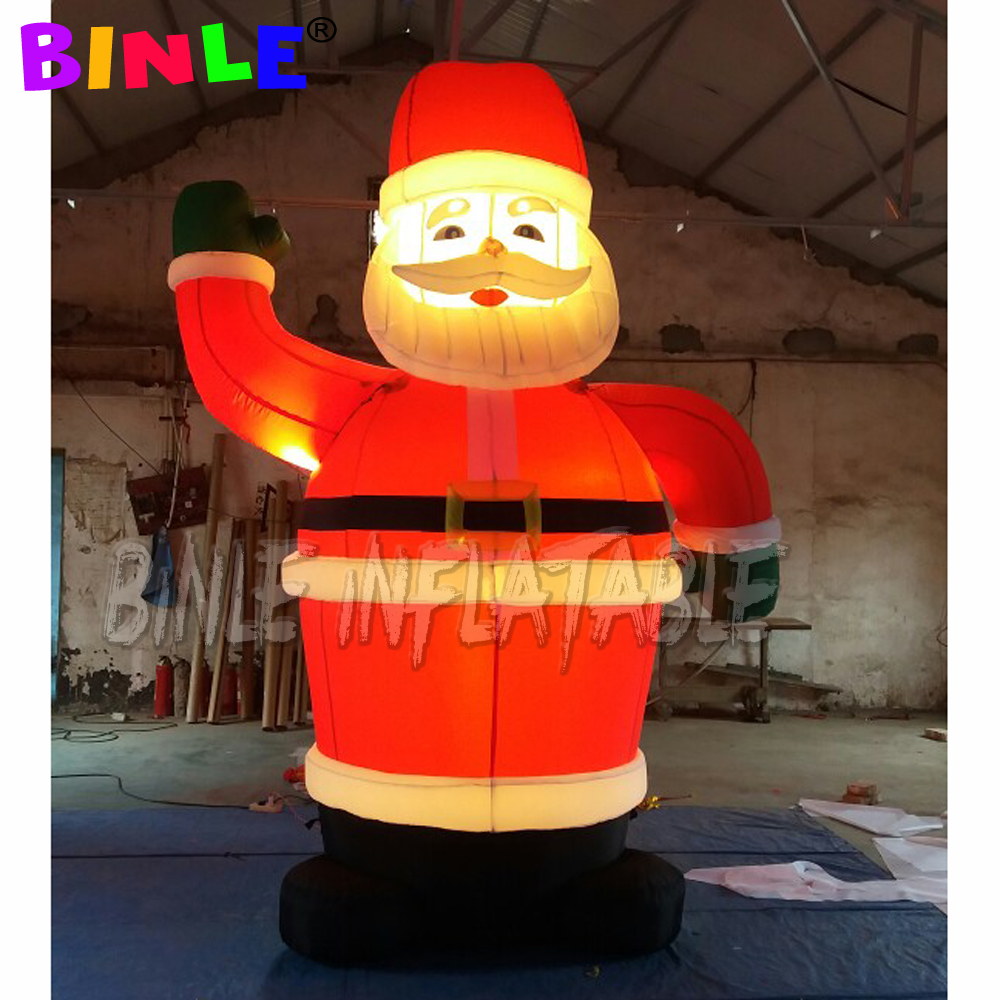 Christmas Outdoor Decoration 8mh Giant Inflatable Santa Claus,blow up Xmas Father,shopping Malls Balloon Xmass gathering Decorations