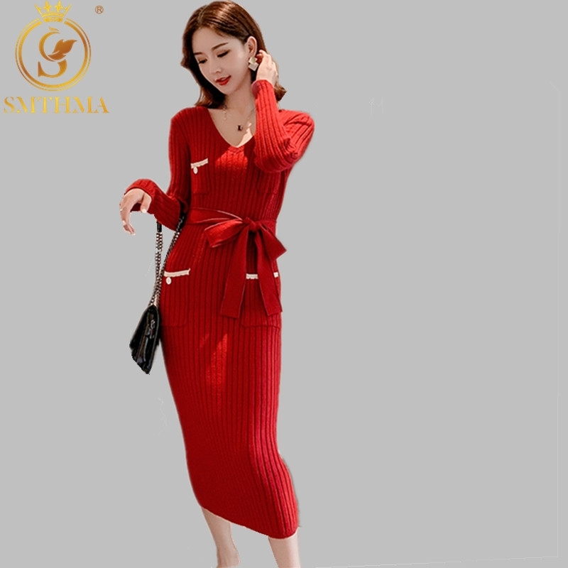 Winter Dress Women Knitted Sweater Sexy V-Neck Christmas Vestidos Long Sleeve Casual Lady Free Belt 210520, Picture color
Winter Dress Women Knitted Sweater Sexy V-Neck Christmas Vestidos Long Sleeve Casual Lady Free Belt 210520, Picture color