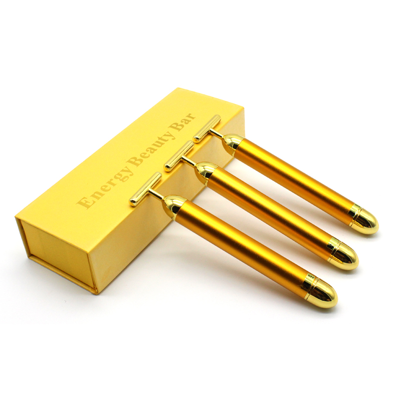 24K Gold Pulse Firming Massager Energy Beauty Bar Facial Roller Massagers Derma Skincare Wrinkle Treatment retail box
24K Gold Pulse Firming Massager Energy Beauty Bar Facial Roller Massagers Derma Skincare Wrinkle Treatment retail box