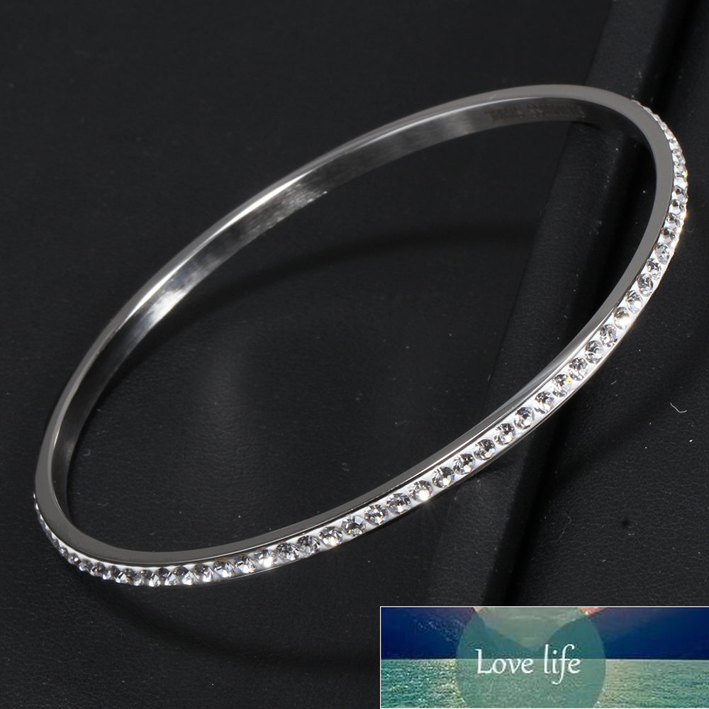 Wholesale Stainless Steel Bangles Women Jewelry With Good Clear CZ Crystal Factory price expert design Quality Latest Style Original Status