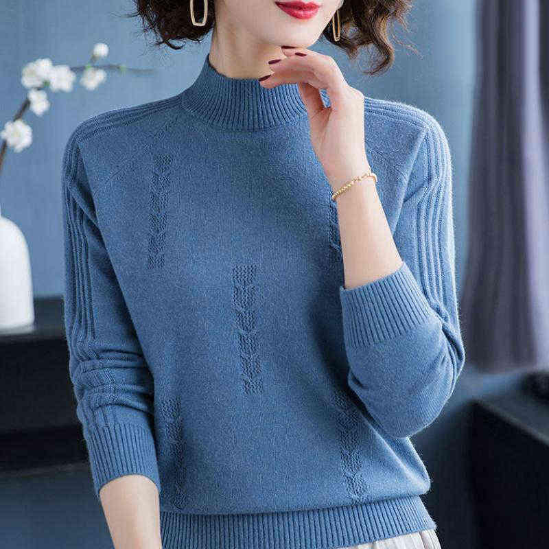 PEONFLY Turtleneck Sweater Autumn Winter Knitted Pullovers Women Sweaters Casual Loose Long Sleeve Solid Color Female Jumper 211109
