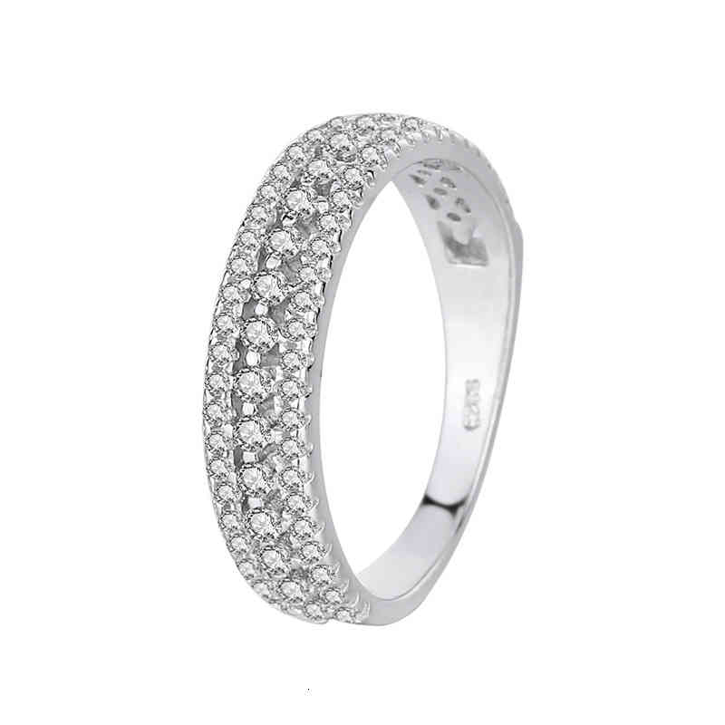 Accessories Simple and Popular Micro Diamond Ring S925 Sterling Silver Fashion Women's Zircon Hand