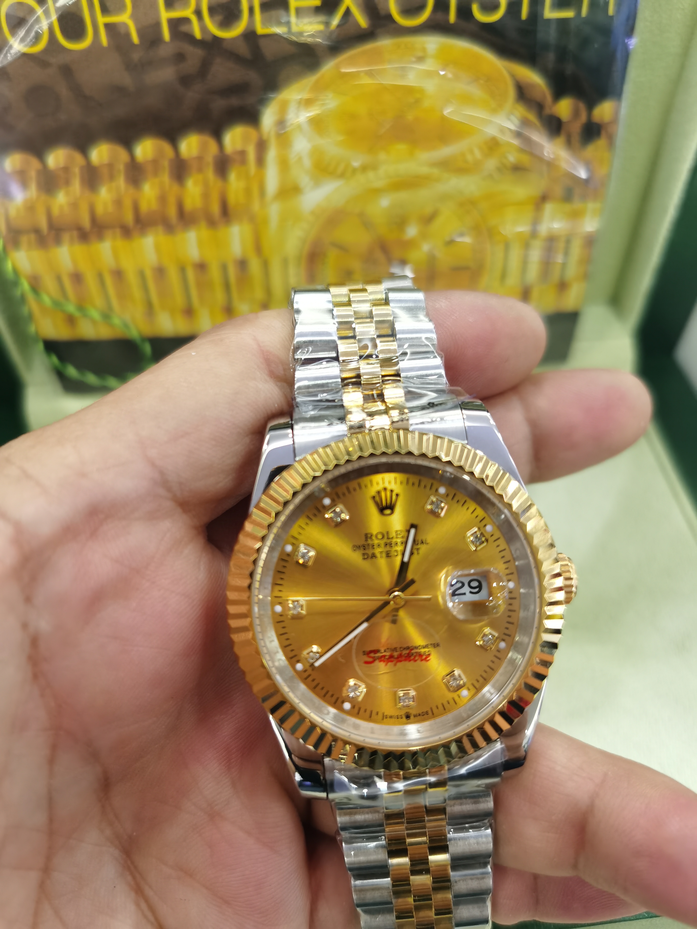 With Original Box Topselling High Quality Wristwatch 18K Yellow Gold 41mm 126333 Two Tone Asia 2813 Movement Automatic Mechanical Mens Watch, Slivery;brown
With Original Box Topselling High Quality Wristwatch 18K Yellow Gold 41mm 126333 Two Tone Asia 2813 Movement Automatic Mechanical Mens Watch, Slivery;brown