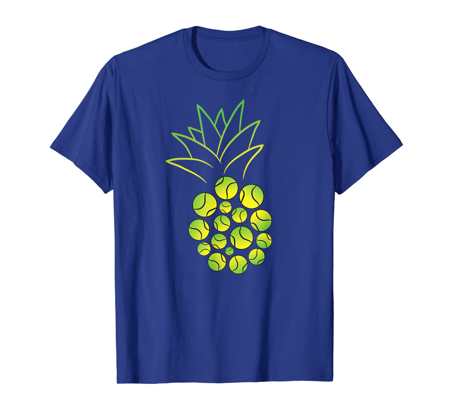funny tennis ball pineapple t-shirt for tennis player gift t-shirt, White;black