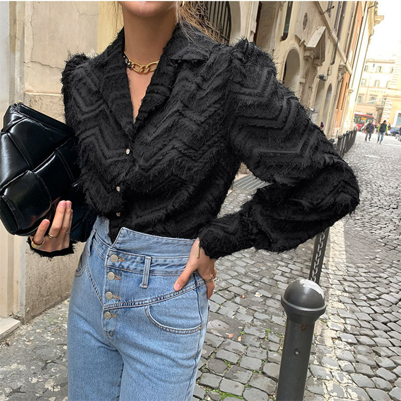 Female Tassel High Street Korean Spring Chic All Match Stylish Women Brief Shirts Office Lady Blouses 210421
