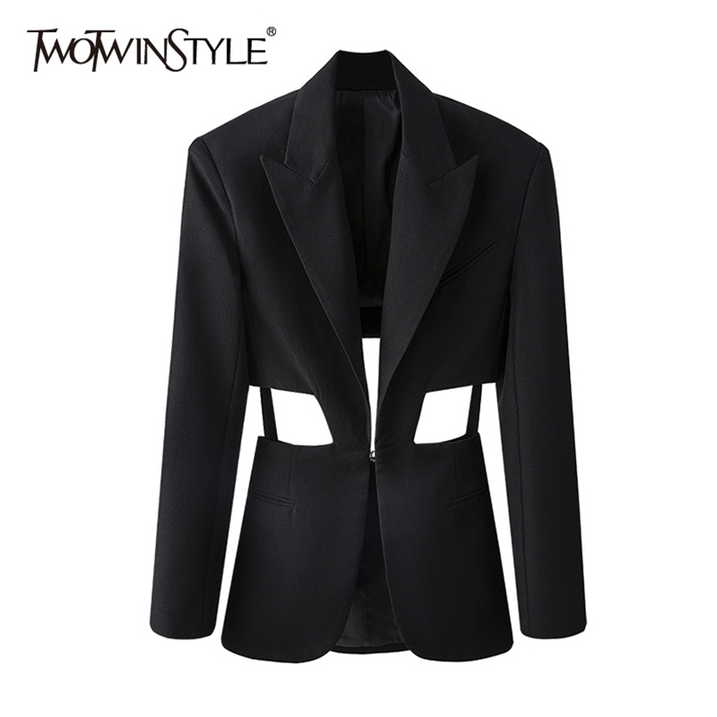 Hollow Out Black Blazer For Women Notched Long Sleeve Casual Sexy High Street Blazers Female Fashion Spring 210524
Hollow Out Black Blazer For Women Notched Long Sleeve Casual Sexy High Street Blazers Female Fashion Spring 210524