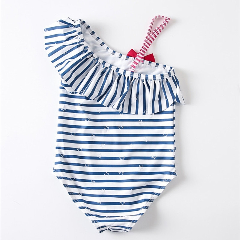 Toddler Kids Baby Girls Striped Stars Swimwear Swimsuit Star Suit Beachwear Summer Children's 210508