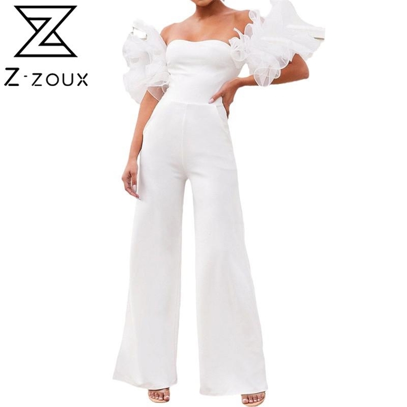Women Jumpsuit Slash Neck Off Shoulder Knitted Rompers Womens High Waist Wide Leg Loose Long Sexy s 210513