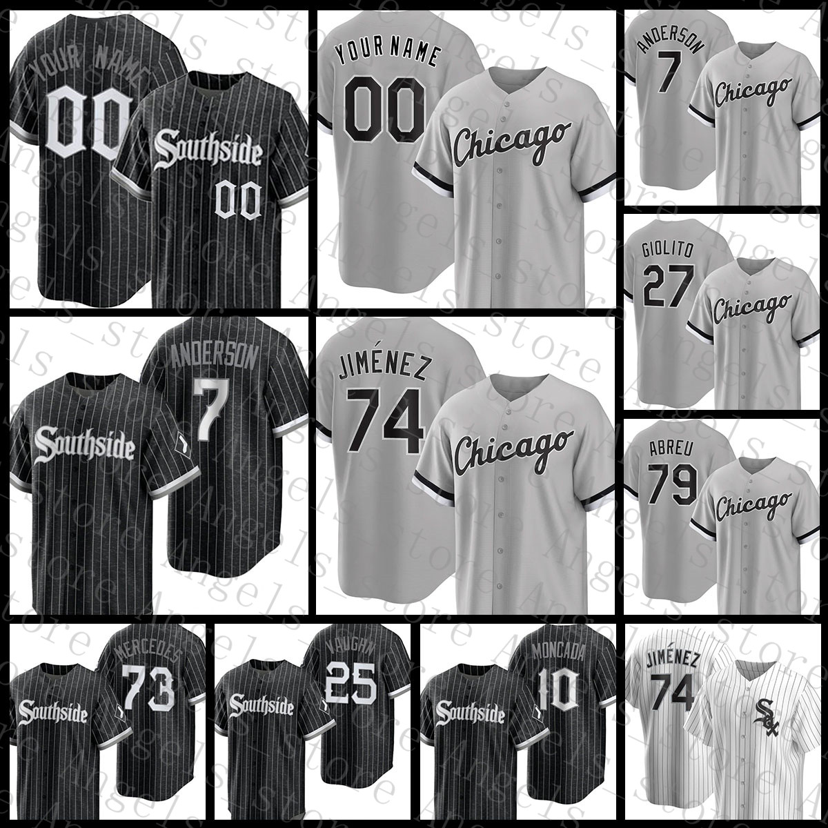 Chicago Southside White Baseball Jersey Sox 7 Tim Anderson 74 Eloy Jimenez 27 Lucas Giolito 10 Yoan Moncada 25 Andrew Vaughn 73 Yermin Mercedes 79 Jose Abreu 35 Thomas, Custom(baiwa
Chicago Southside White Baseball Jersey Sox 7 Tim Anderson 74 Eloy Jimenez 27 Lucas Giolito 10 Yoan Moncada 25 Andrew Vaughn 73 Yermin Mercedes 79 Jose Abreu 35 Thomas, Custom(baiwa