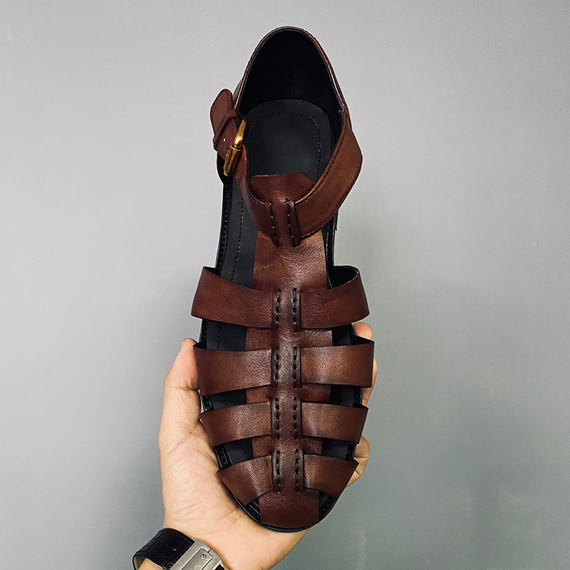 Brown Gladiators Cow leather Handmade Fashion Summer Beach Sandals Gentlemen Shoes
Brown Gladiators Cow leather Handmade Fashion Summer Beach Sandals Gentlemen Shoes