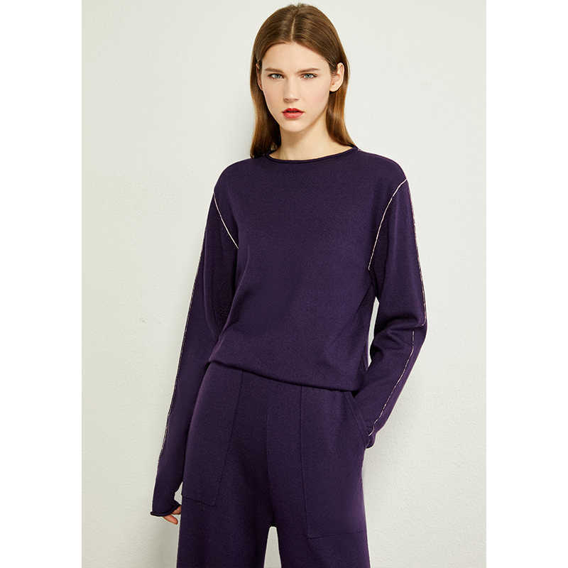 Minimalism Autumn Winter Causal Sweaters For Women Fashion Oneck Full Sleeve Loose Women's Sweater Tops 12040423 210527