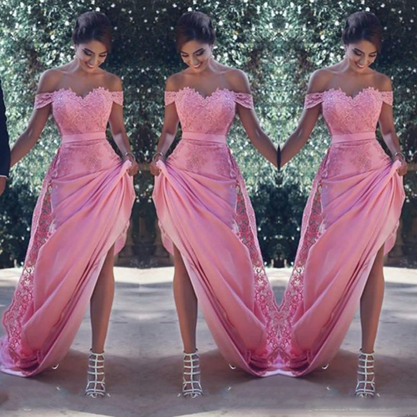 Sexy Off The Shoulder Long Bridesmaid Dresses With Lace Appliques Sash A Line Wedding Guest Dress Maid of Honor Gowns
Sexy Off The Shoulder Long Bridesmaid Dresses With Lace Appliques Sash A Line Wedding Guest Dress Maid of Honor Gowns