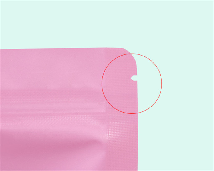 100pcs Doypack Matte Light Pink Window Zip Lock Aluminum Foil Bag Stand up Resealable Meat Coffee Powder Snack Nuts Xmas Wedding Gifts Heat Sealing Pa