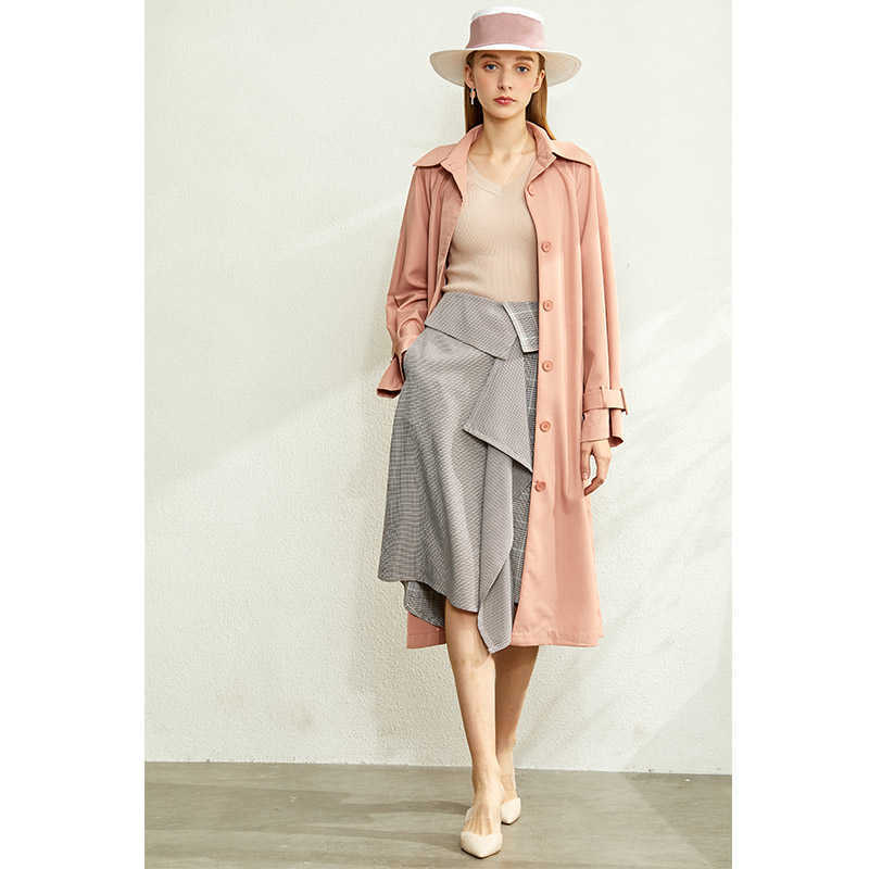 Irregular Plaid Paneled Skirt Women Spring Fashion High Waist Female Casual 12070048 210527