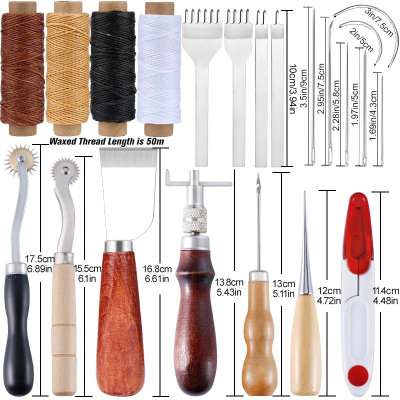 Professional Hand Tool Sets KAOBUY Leather Craft Tools Kit Sewing Stitching Punch Carving Work Saddle Set Accessories DIY