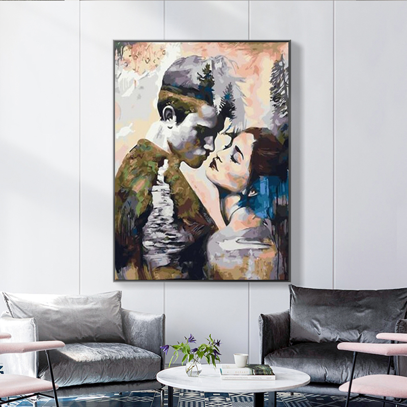 Nordic Abastract Woman Man Portrait Poster Quadro Canvas Painting Poster Print Cuadros Wall Art Picture for Living Room Unframed