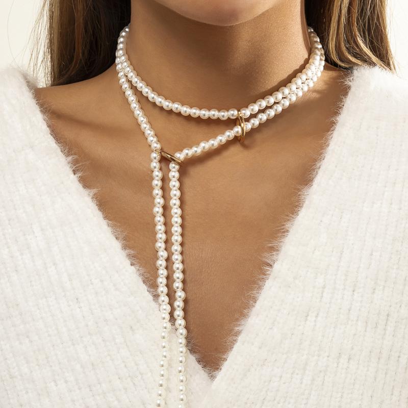 Chokers Boho Multi Layered Imitation Pearl Choker Necklace Long Statement Collar Clavicle Necklaces Women Bridal Wedding Party Jewelry
Chokers Boho Multi Layered Imitation Pearl Choker Necklace Long Statement Collar Clavicle Necklaces Women Bridal Wedding Party Jewelry