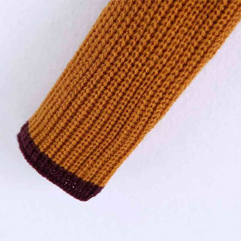 Casual Women O Neck Sleeve Double Wear Knitter Spring-autumn Fashion Ladies England Style Sweater Female Linen 210430