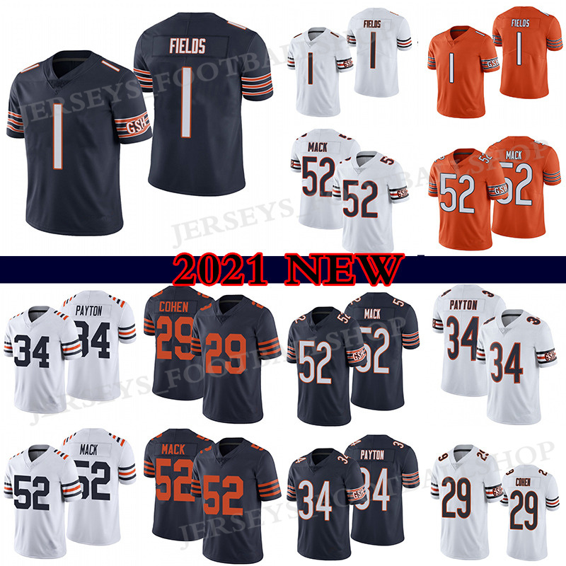 1 Justin Field 52 Khalil Mack Football Jersey Walter Payton ChicagoBearsTarik Cohen Men's Stitched, White
1 Justin Field 52 Khalil Mack Football Jersey Walter Payton ChicagoBearsTarik Cohen Men's Stitched, White